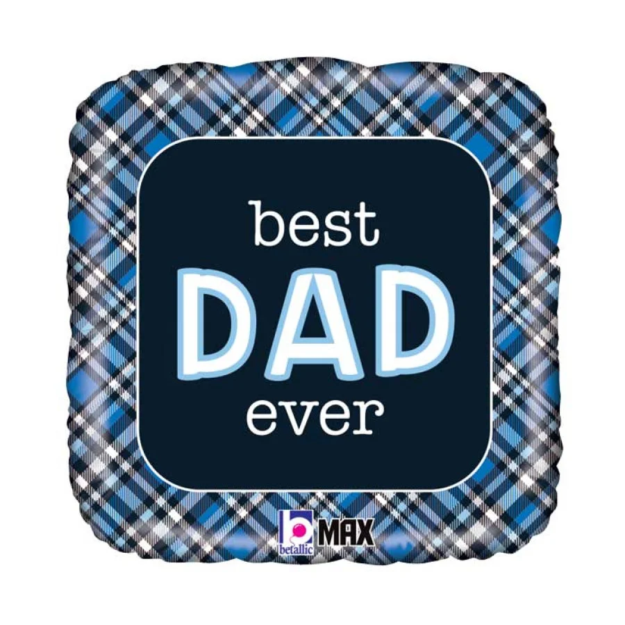 18 inch Best Dad Ever Plaid Foil balloon