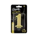 Godan Glitter Gold Candle Number 1