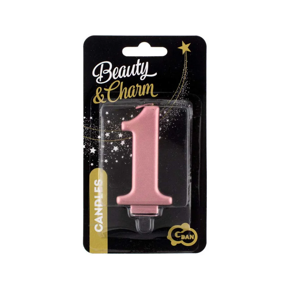 Godan Metallic Rose Gold Candle Number 1