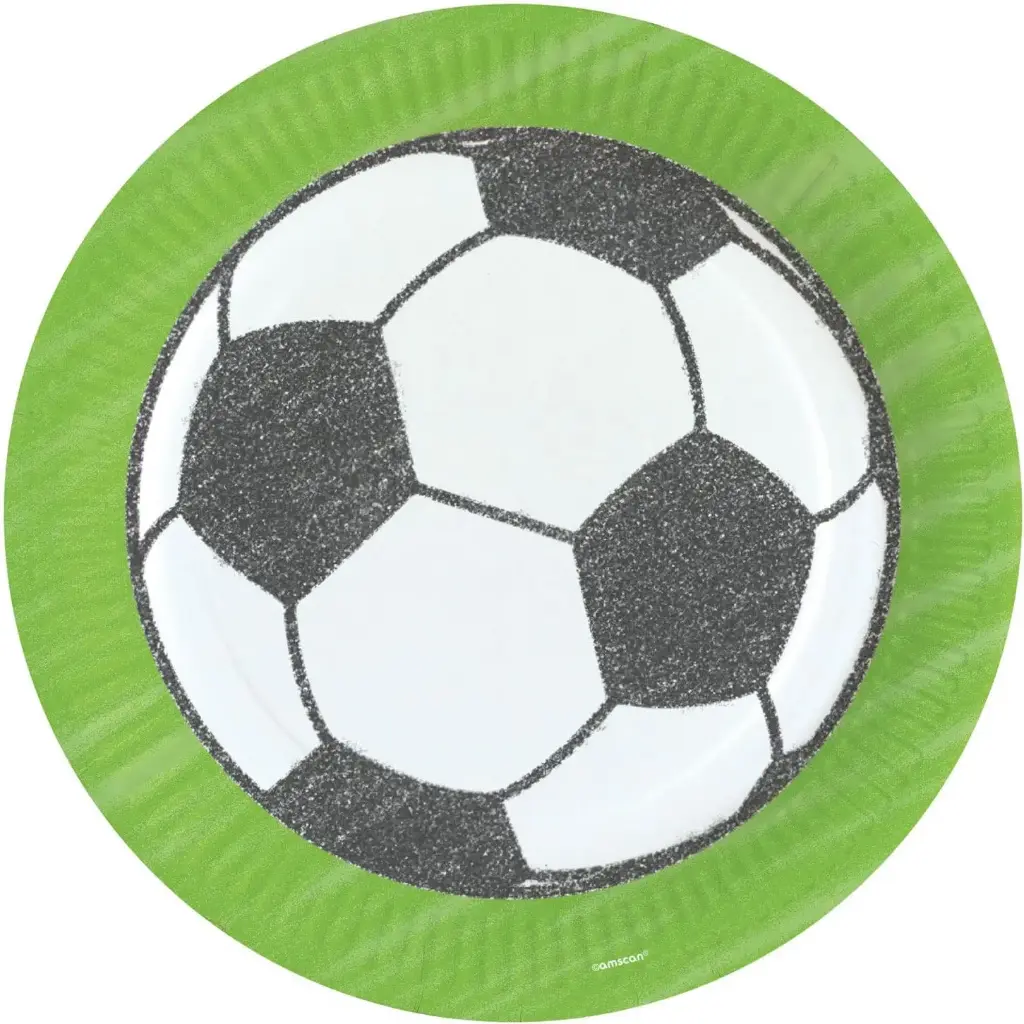 Kicker Soccer Party Paper Plates 9in, 8ct