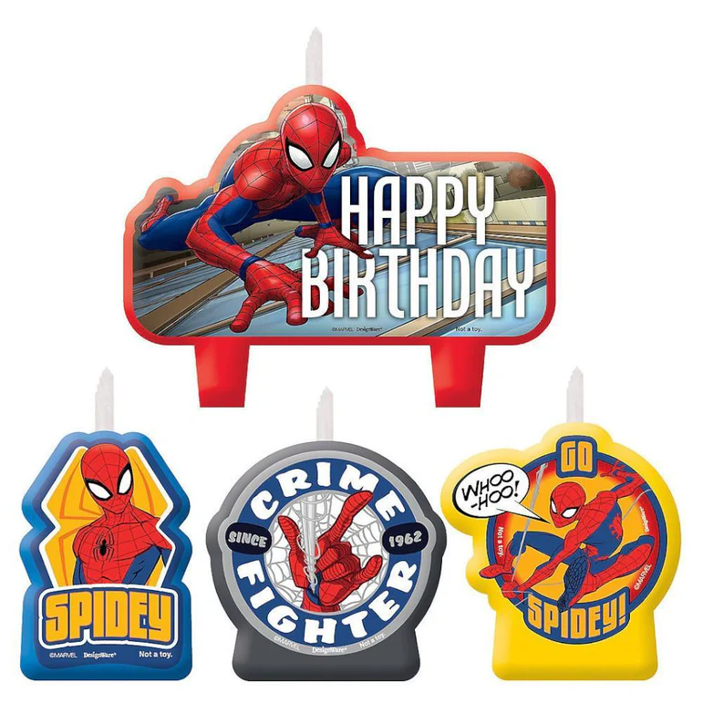 طقم شموع عيد ميلاد سبايدر مان (Spider-Man)