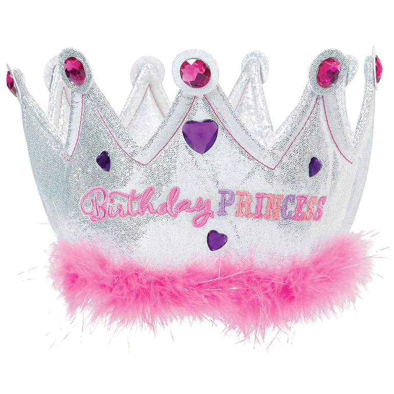 Birthday Princess Glitter Fabric Crown