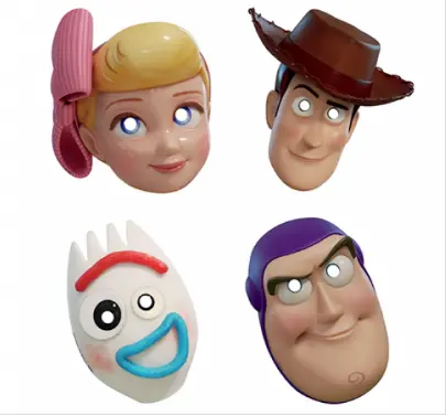 أقنعة ورقية لشخصيات حكاية لعبة 4 (Toy Story 4) - 8 قطع