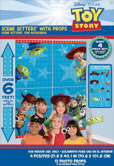 Disney Pixar Toy Story 4 Scene Setter Backdrop with Photo Props