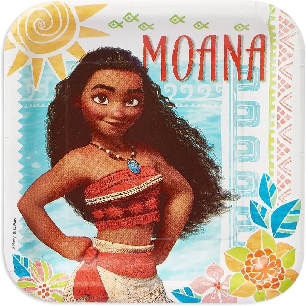Disney Moana Square Paper Dinner Plates 9in, 8ct