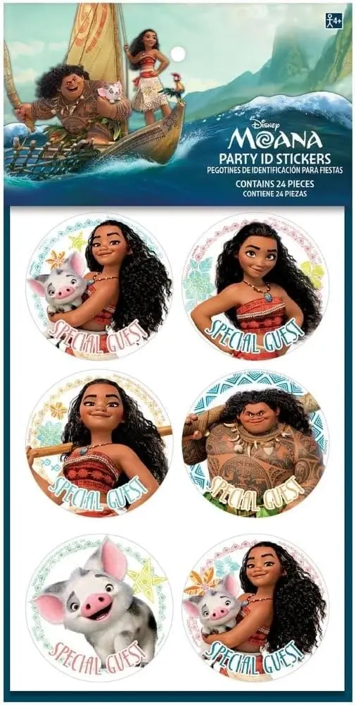 ورقة ملصقات حفلة موانا (Moana) من ديزني