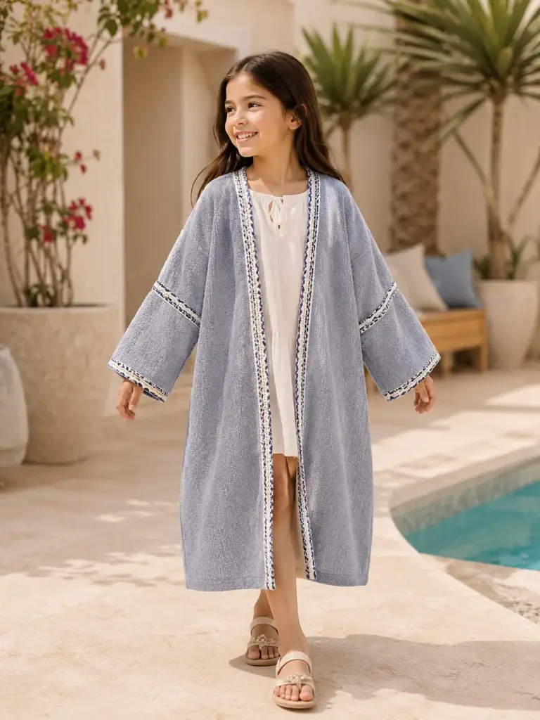 MUNMUN Terry Cloth Robes Light Blue