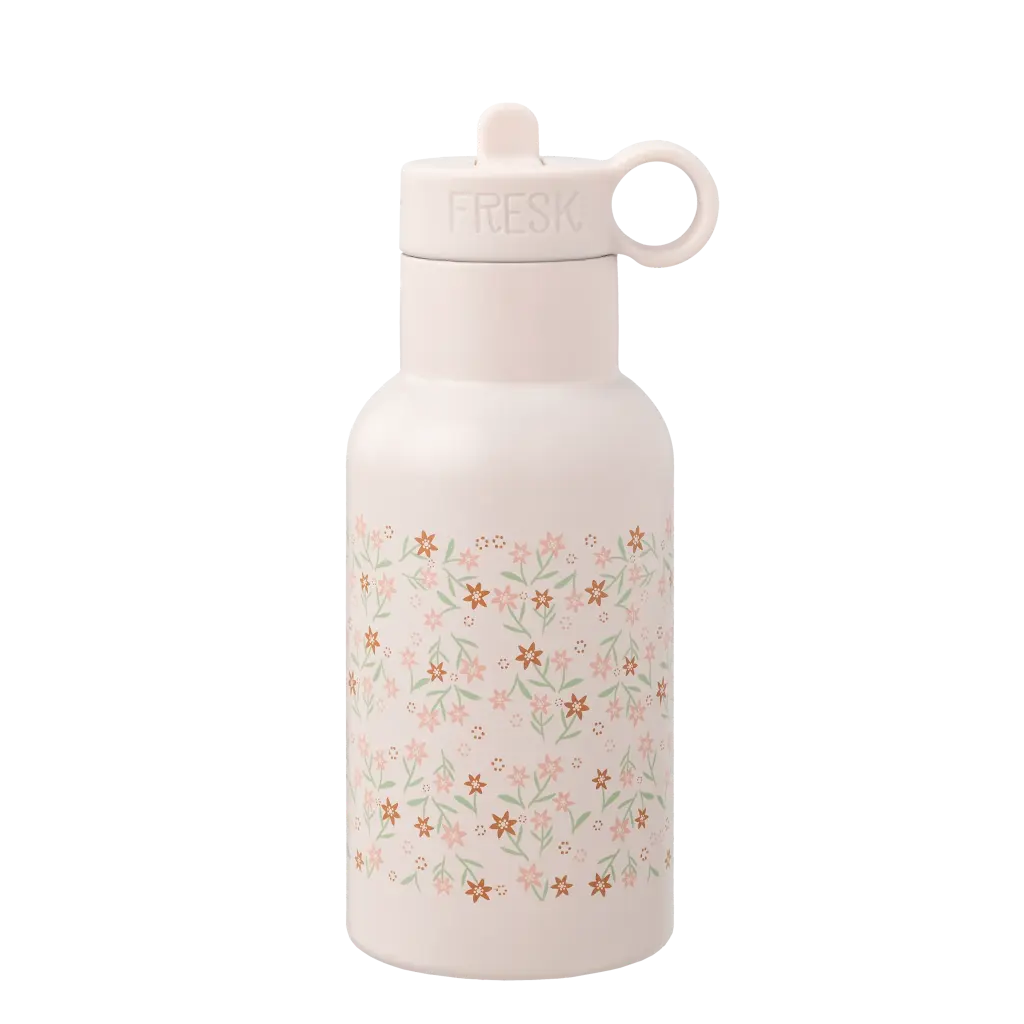 Fresk Insulated Water Bottle -Garden Flowers - 2Lids (350 ml)