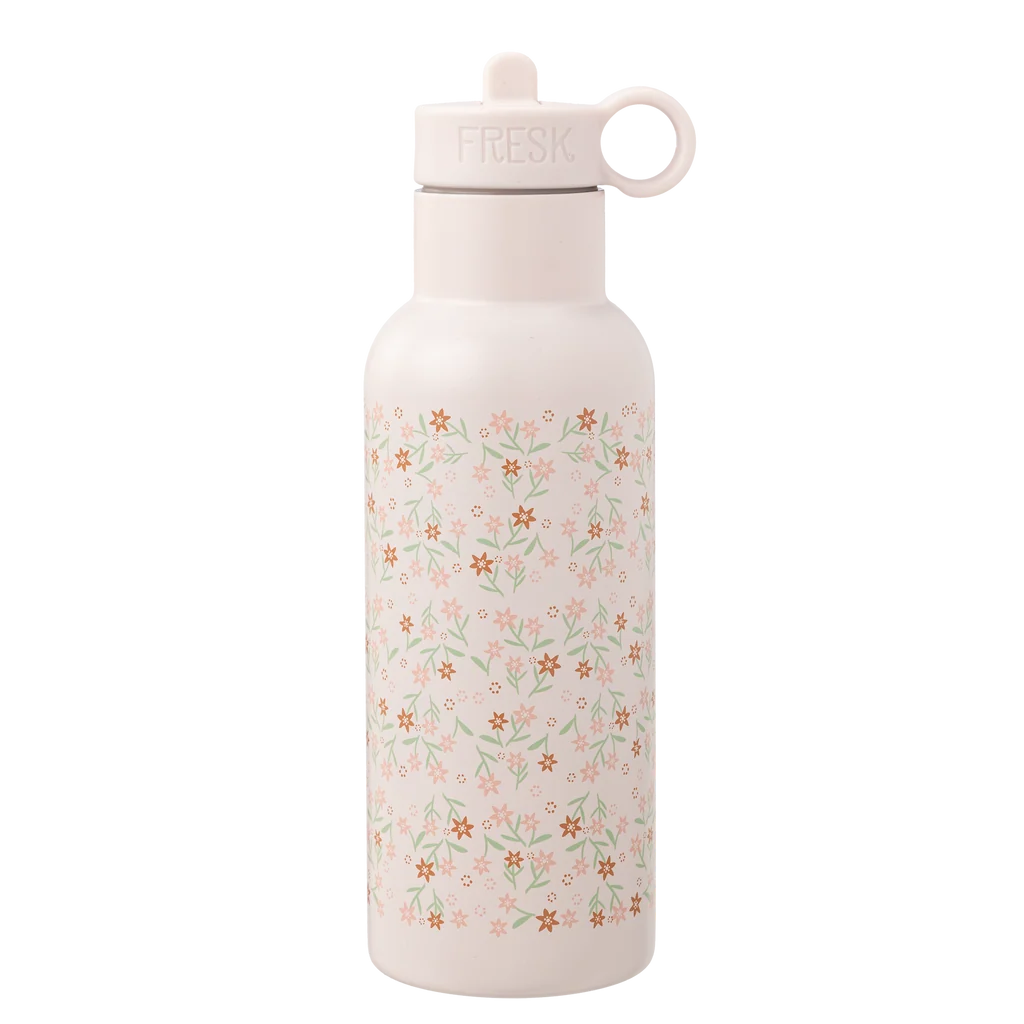 Fresk Insulated Water Bottle -Garden Flowers - 2Lids (500 ml)