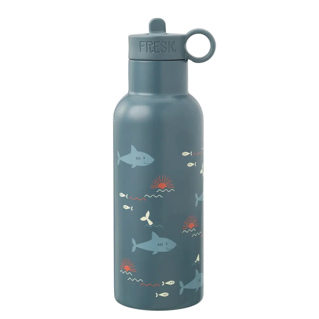 Fresk Insulated Water Bottle - Shark - 2 Lids (500 ml)