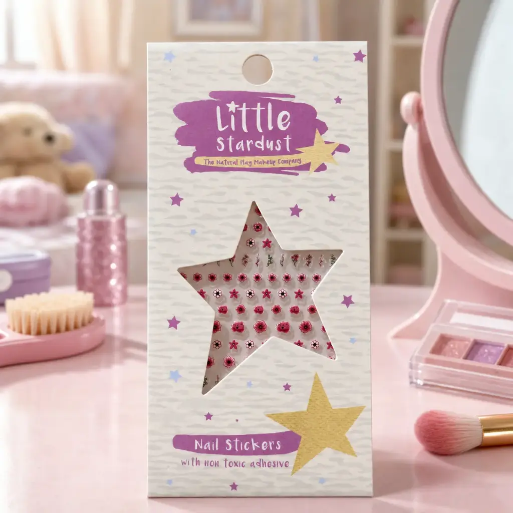 Little Stardus Flowers Nail Stickers with non toxic adhesive