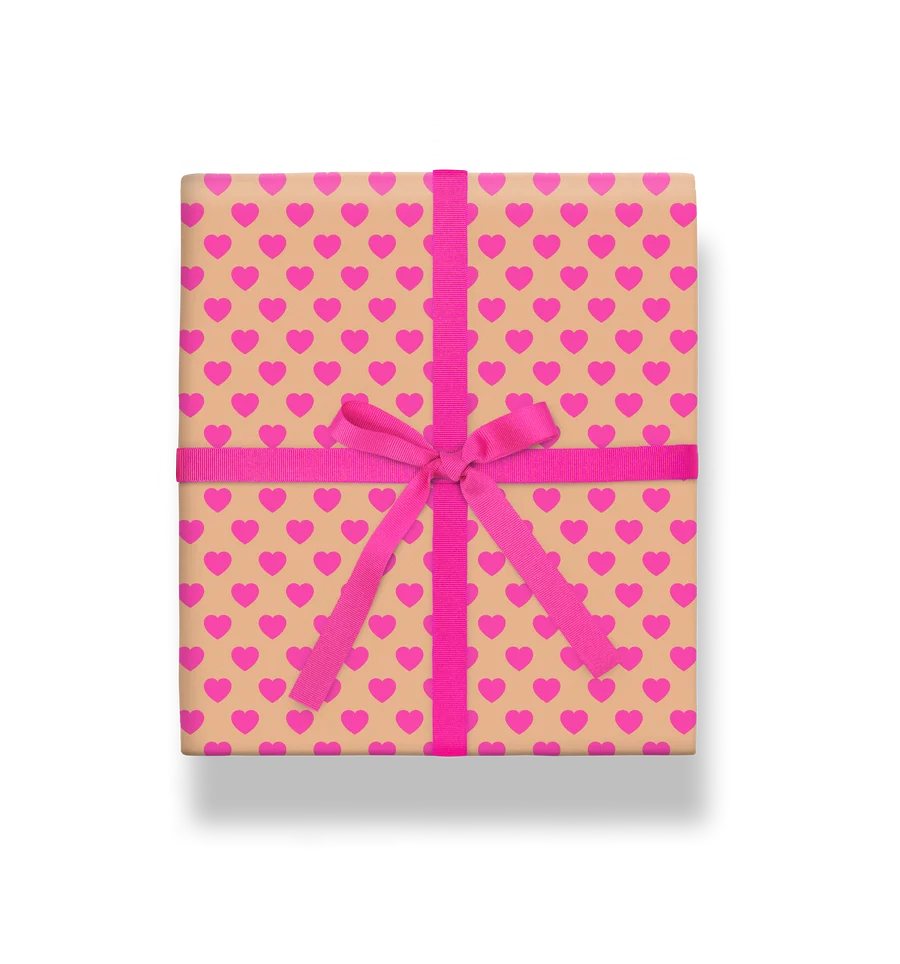 Suki Pink Hearts Gift Wrap Sheet (70 x 50 cm)