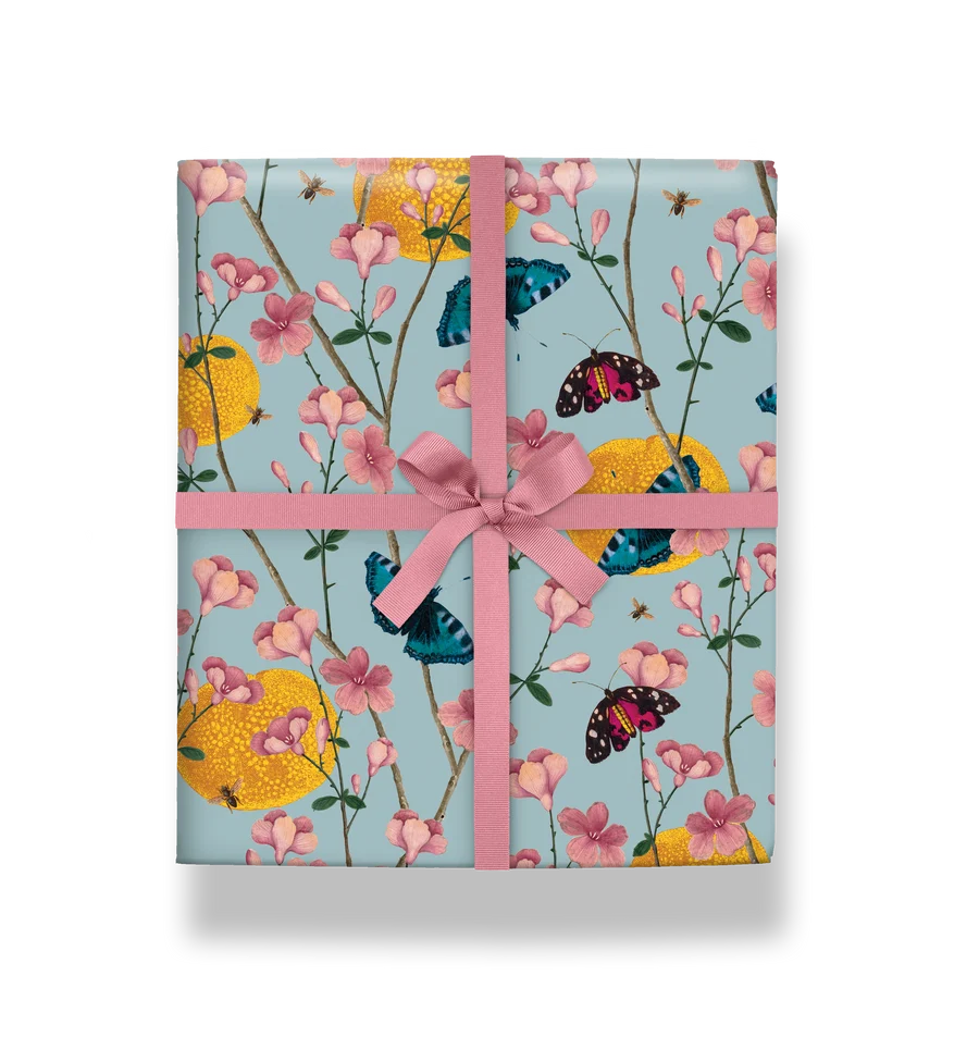 Pink Wood Citron Gift Wrap (70 x 50 cm)