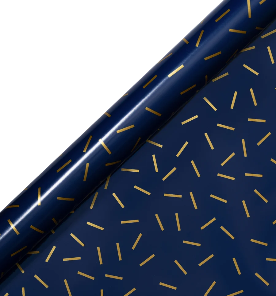 Ikigai Indigo Confetti Roll Wrap, 3 Metres