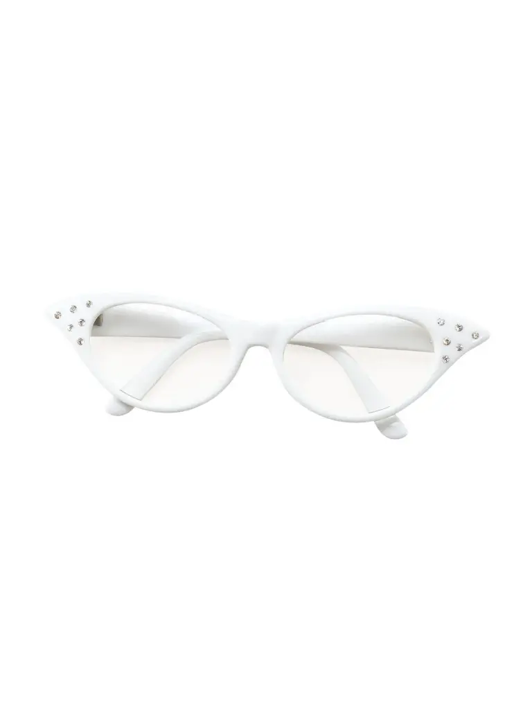 1950s White Women's Costume Glasses