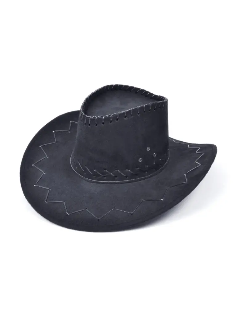 Black Stitched Cowboy Costume Hat