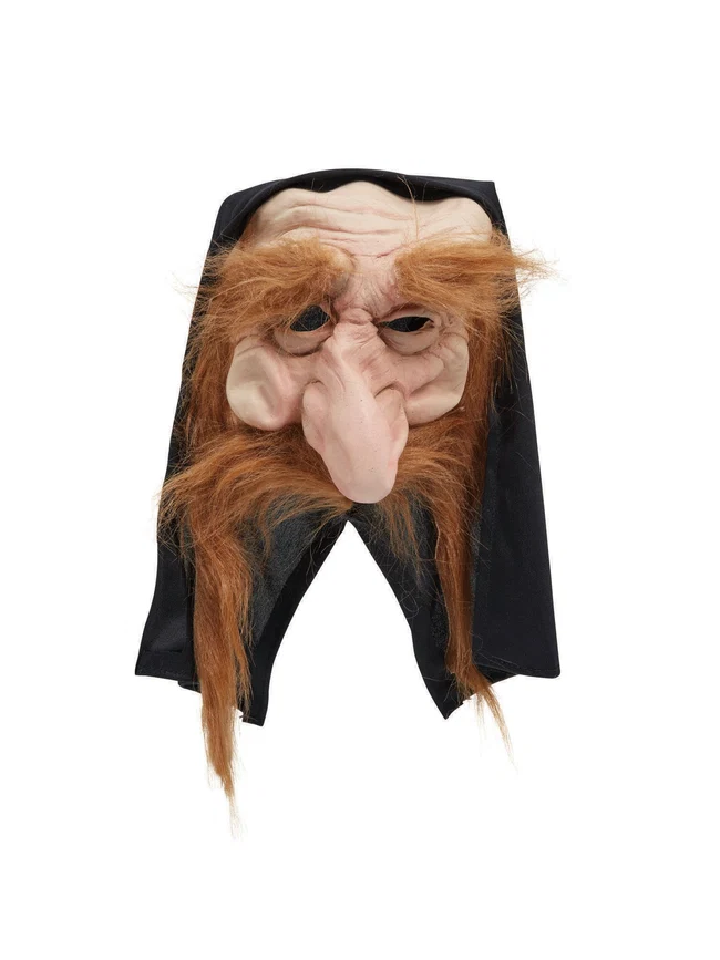 Brown Gnome Mask, Hood and Beard Set