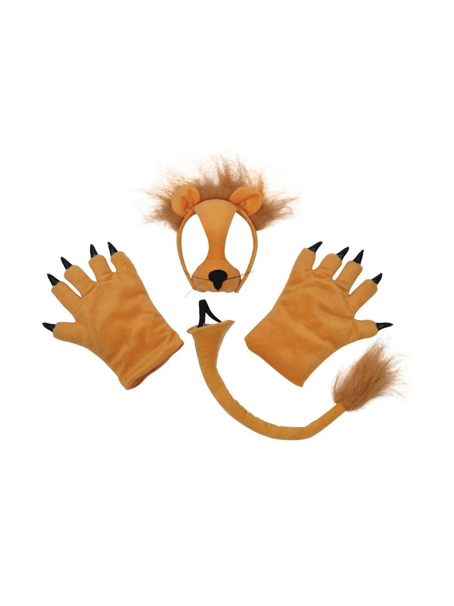 Lion Mask, Tail and Paw Costume Set
