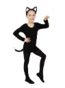 طقم زي قطة سوداء بأذنين وذيل