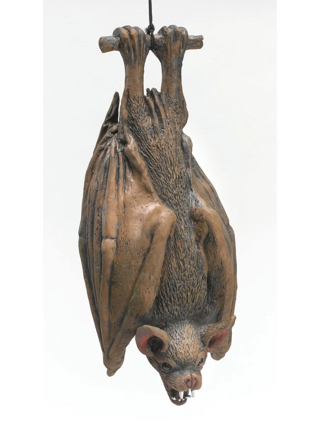 Upside-Down Hanging Bat Halloween Prop