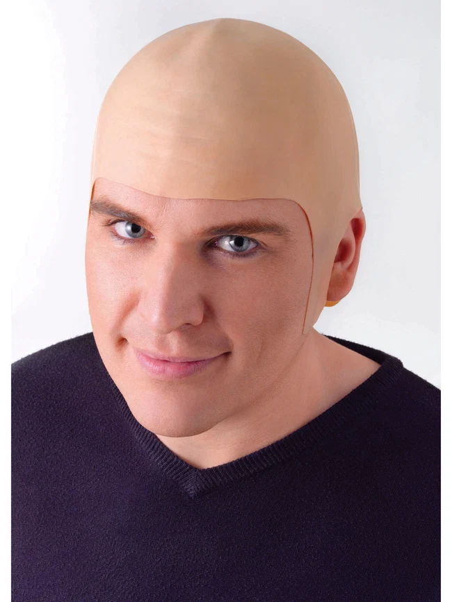 Realistic Rubber Bald Head Costume Cap