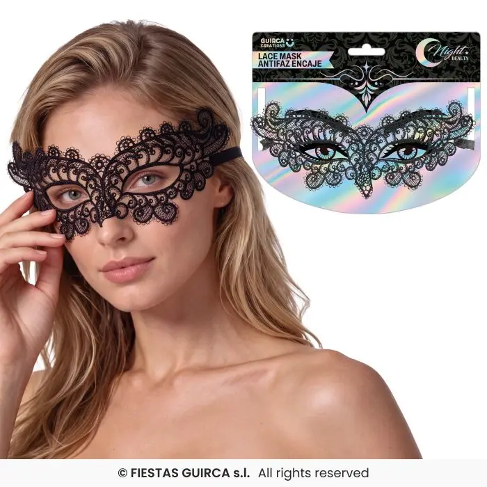Black Embroidered Butterfly Lace Eye Mask
