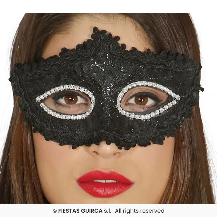 Decorated Black Masquerade Eye Mask