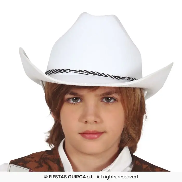 Kids White Cowboy Hat, Felt