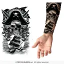 Pirate Temporary Tattoo Sheet, 14x30 cm