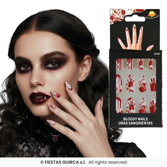 Bloody Press-On Nails with Glue, Set of 12