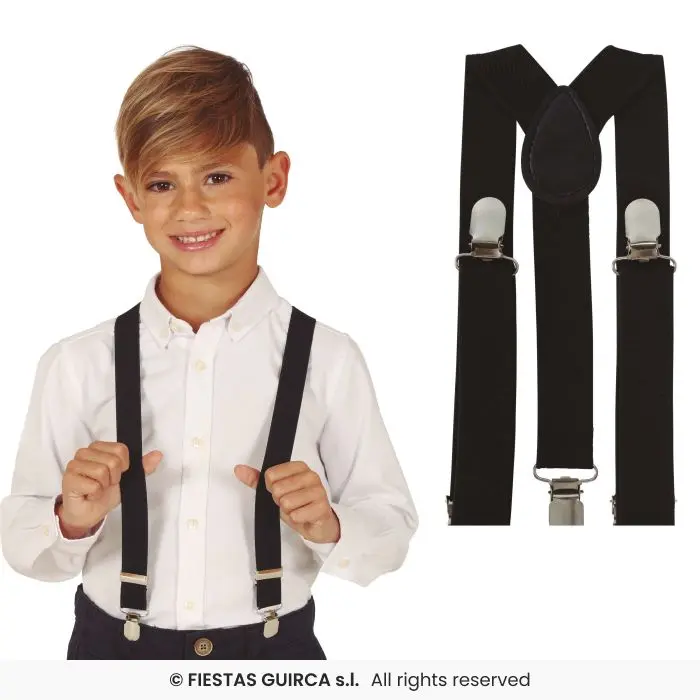 Kids Black Suspenders