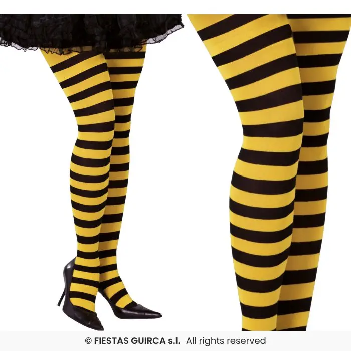 Yellow Striped Tights - Adult