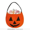 Felt Pumpkin Trick-or-Treat Basket, 24x20 cm