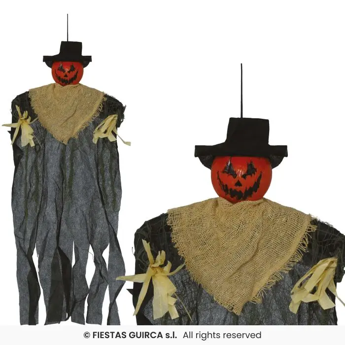 Hanging Pumpkin Scarecrow Decoration, 60 cm