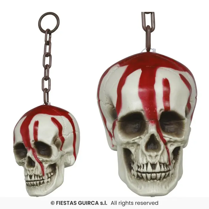 جمجمة دامية بسلاسل 20 سم - PVC