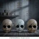 Creepy Doll Heads, Set of 3 (10 cm, PVC)