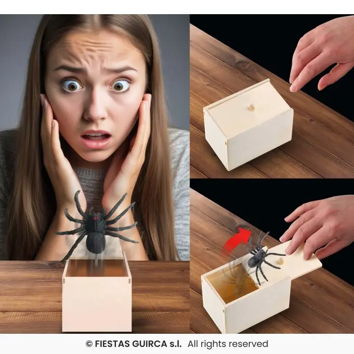Wooden Box Jumping Spider Prank
