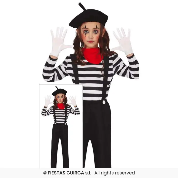 Mime Artist Kids Costume