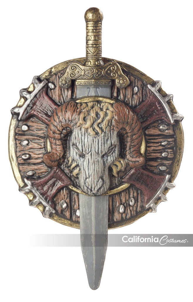 Barbarian Combat Shield & Sword Set, 12"