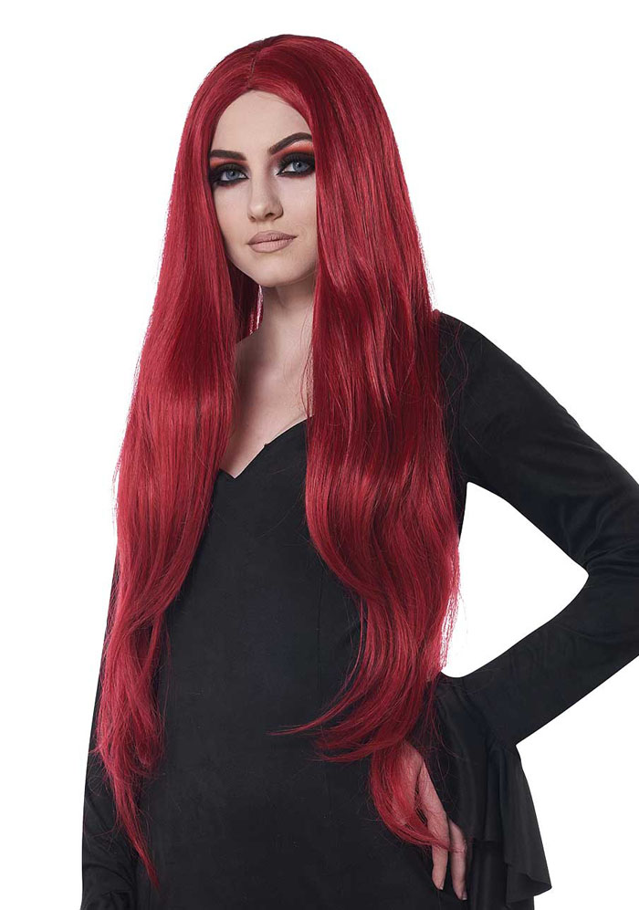 Extra Long Cosplay Wig - Dark Red