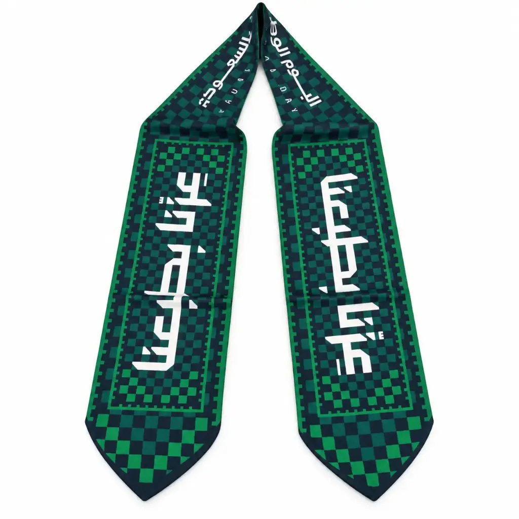 Saudi National Day Scarf عزنا بطبعنا