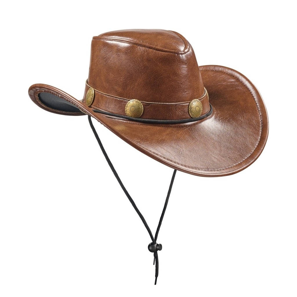 Faux Leather Cowboy Hat - Adult