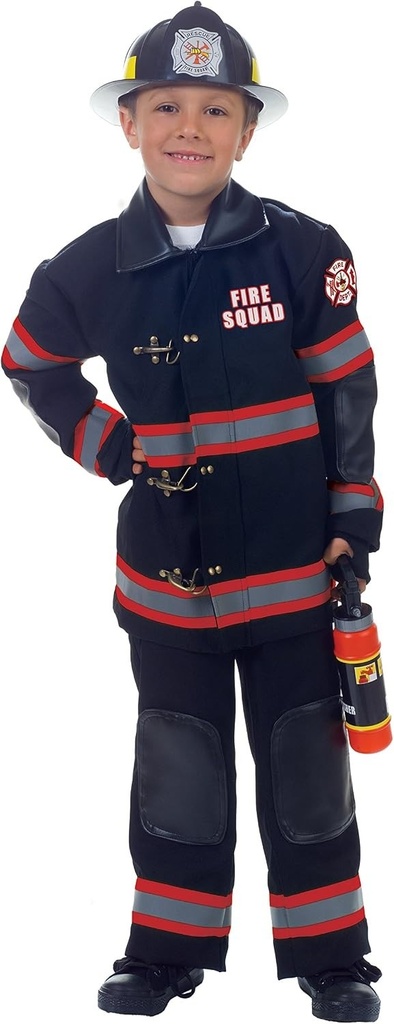 Black Firefighter Kids Costume