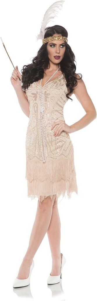 Rose Gold Beaded 1920s Flapper Adult Costume