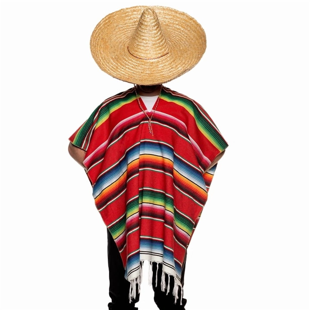 Woven Serape Poncho - Adult