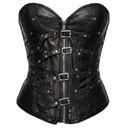 Black Corset with Studded Straps & Zip