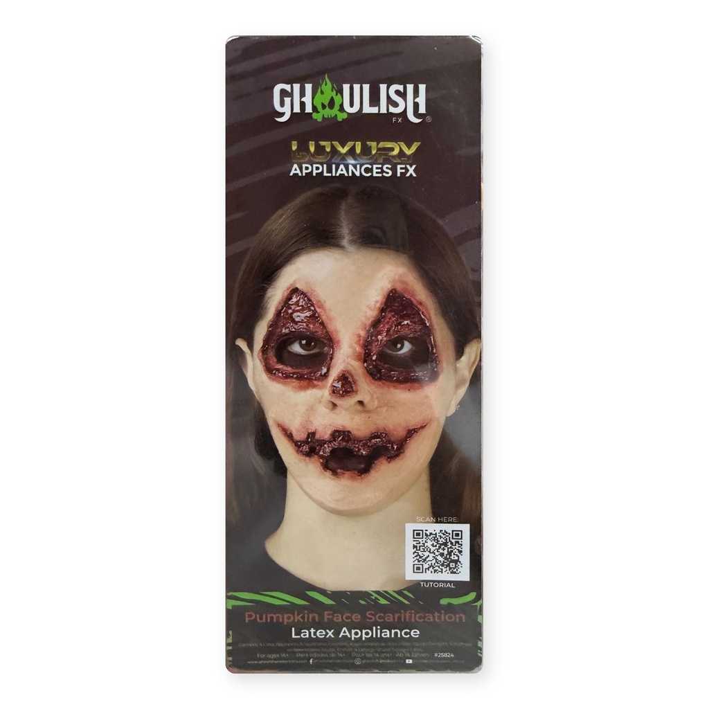 Pumpkin Face Scarification Latex Appliance