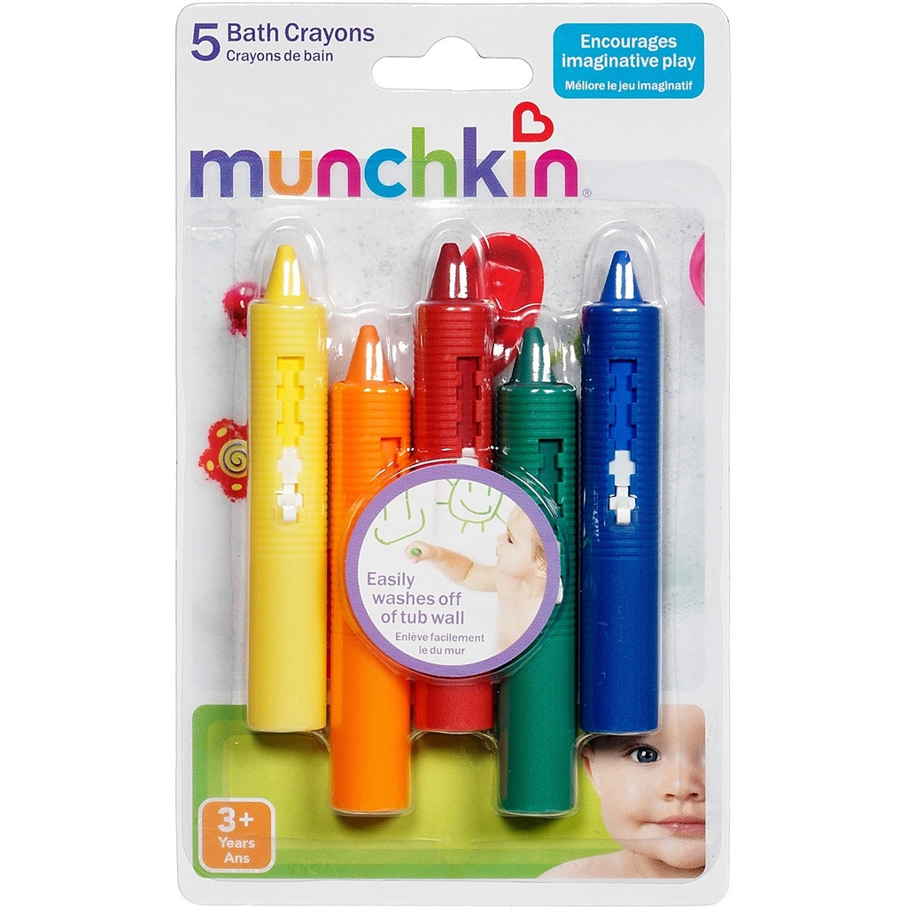 Washable Bath Crayons, 5 Pack