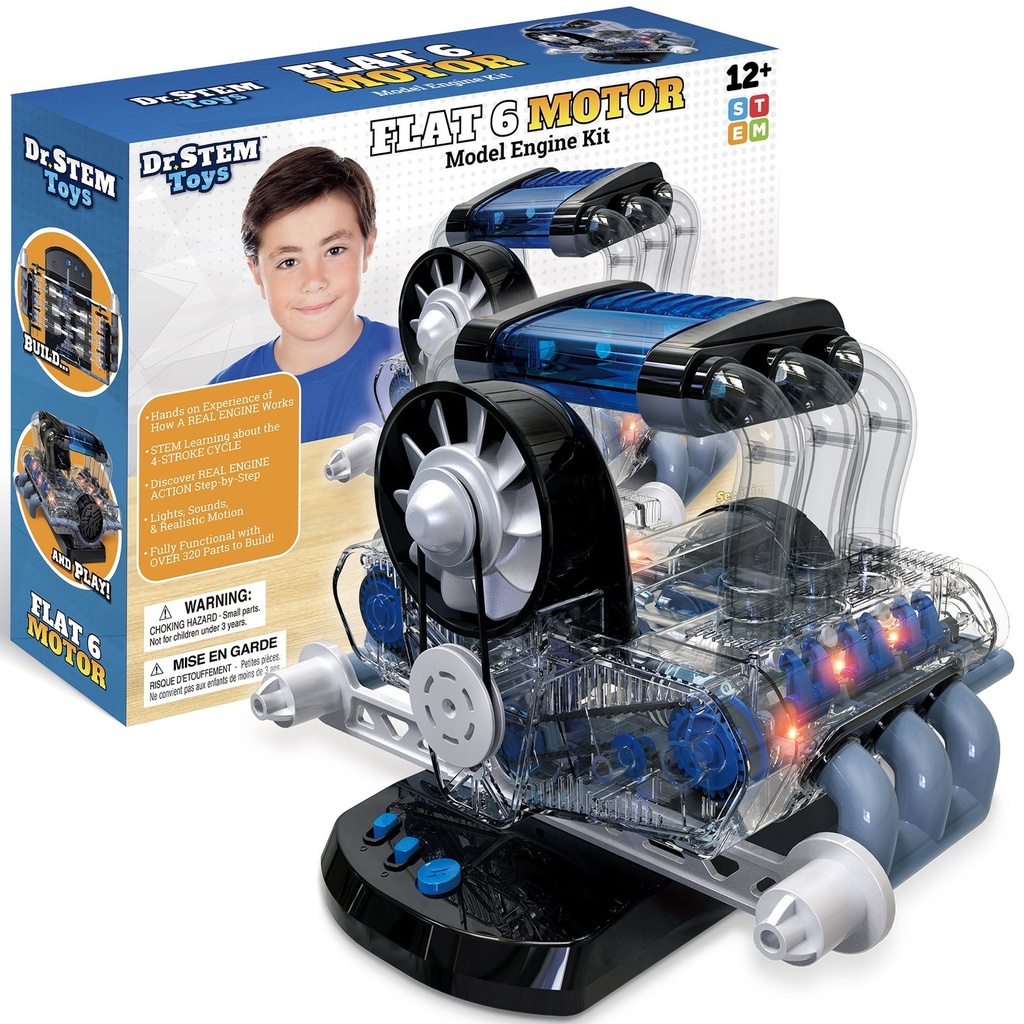 Flat 6 Motor Model Engine Kit, 300+ Pieces