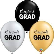 [105423344] 11 Inch Round Printed Latex Balloons pk/10-Simply Congrats Grad